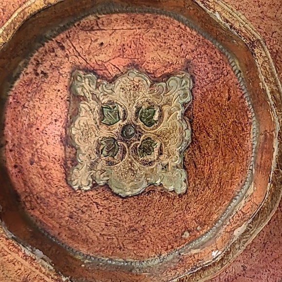 VTG Italian Florentine Gold leaf Trinket dish - Picture 6 of 6